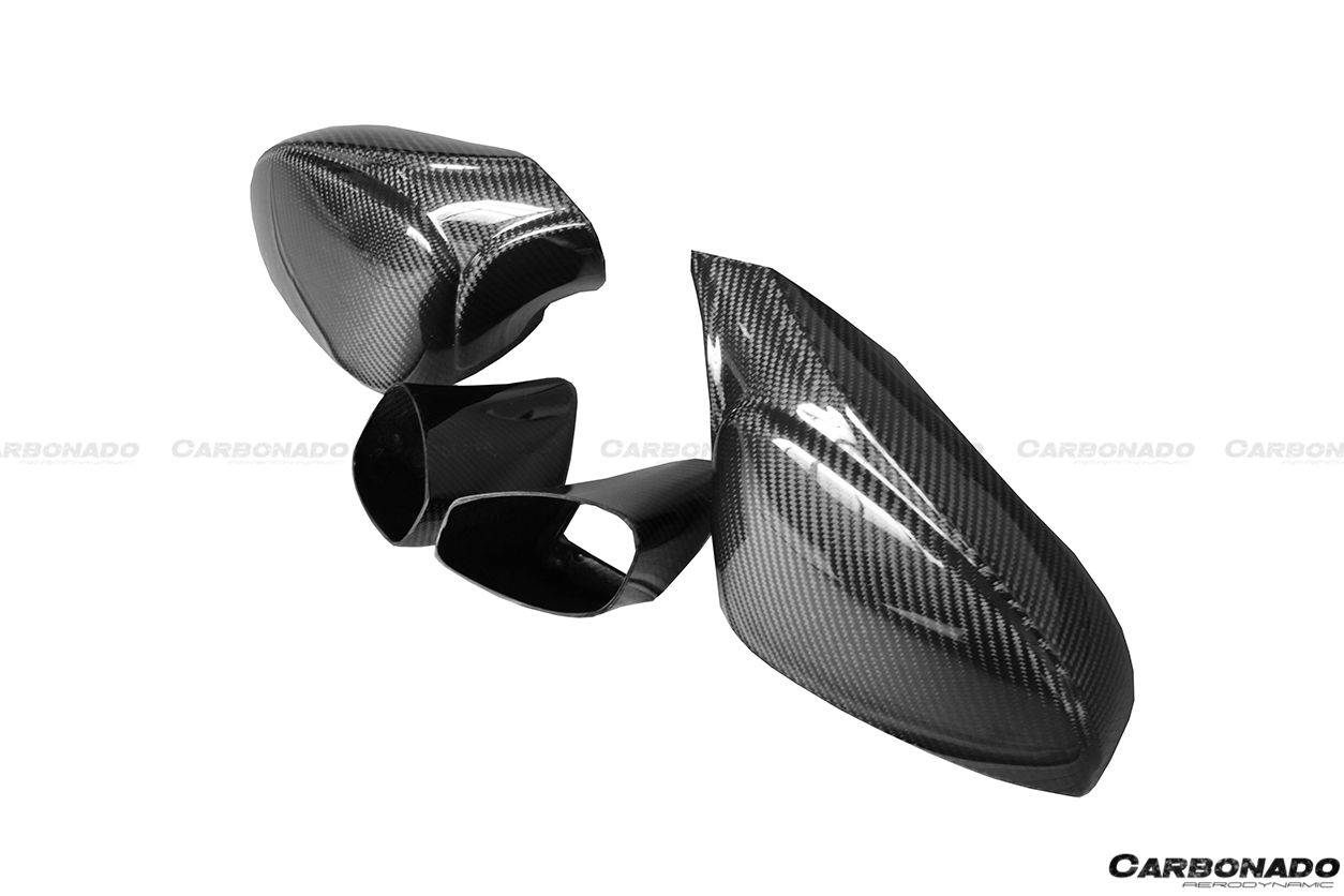 Carbonado 2010-2015 Ferrari 458 OE Style DRY Carbon Fiber Mirror Replacement | Coupe, Spider, Speciale