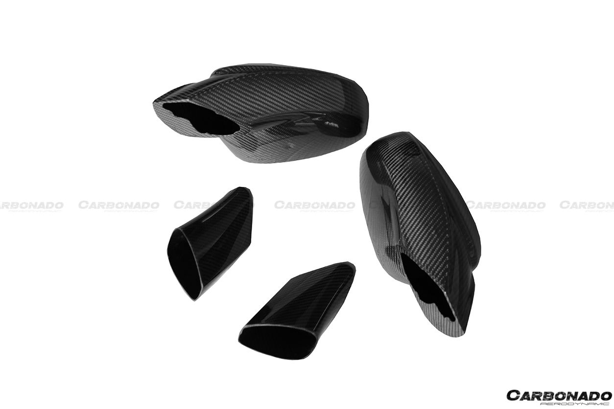 Carbonado 2010-2015 Ferrari 458 OE Style DRY Carbon Fiber Mirror Replacement | Coupe, Spider, Speciale