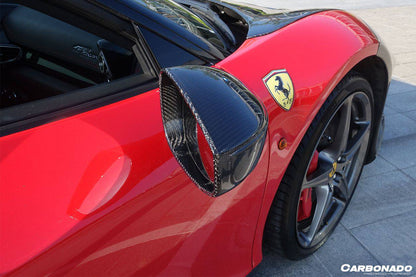 Carbonado 2010-2015 Ferrari 458 OE Style DRY Carbon Fiber Mirror Replacement | Coupe, Spider, Speciale