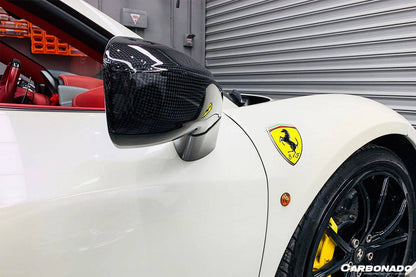 Carbonado 2010-2015 Ferrari 458 OE Style DRY Carbon Fiber Mirror Replacement | Coupe, Spider, Speciale
