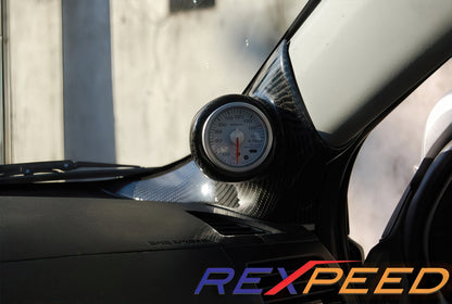 Rexpeed Carbon Fiber A-Pillar Gauge Pod: Evo X