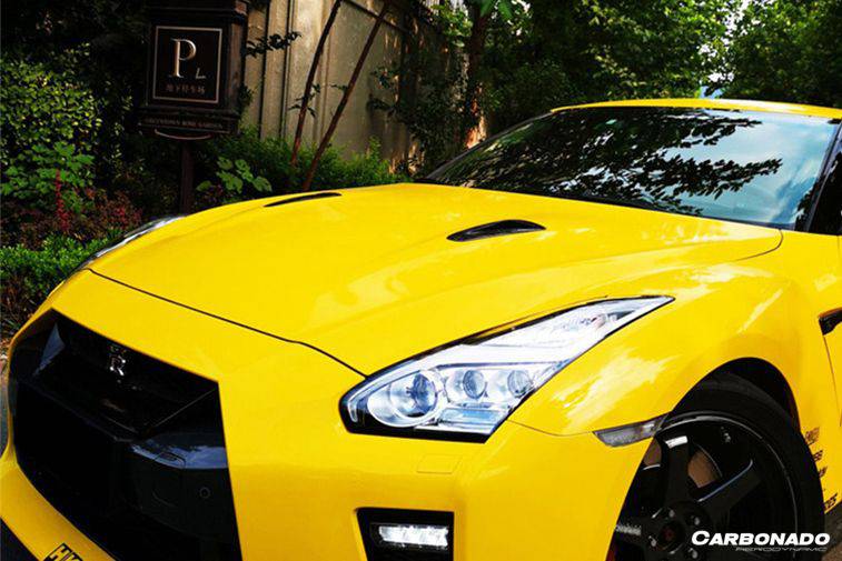 Carbonado 2008-2016 Nissan GTR R35 CBA  DBA OEM Style Carbon Fiber Hood Sccops