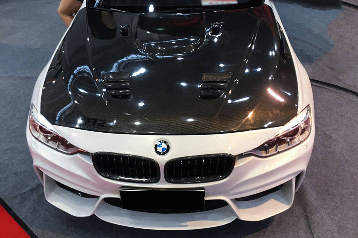 Capó de fibra de carbono estilo VRS para BMW Serie 3 F30 F35 2013-2019 Carbonado