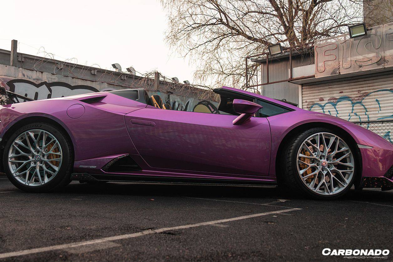 Faldones laterales de fibra de carbono seco estilo Lamborghini Huracan EVO OD Carbonado 2020-2023
