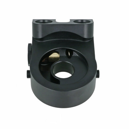 BOOST Products Billet Oil Filter Sandwich Plate Adapter  w/ Thermostat, black anodized (OF-M22-BM)