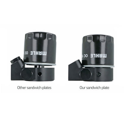 BOOST Products Billet Oil Filter Sandwich Plate Adapter  w/ Thermostat, black anodized (OF-M22-BM)