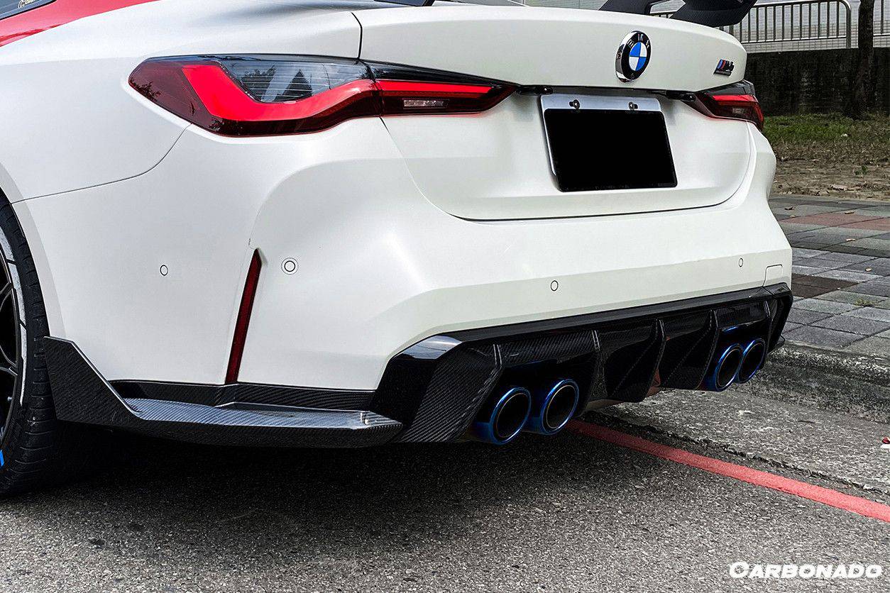 Alerón trasero de fibra de carbono estilo MP Carbonado 2021-UP BMW M4 G82 G83 con tapas