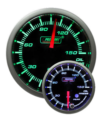 Prosport 2-1/16" Green/White Premium Oil Pressure gauge