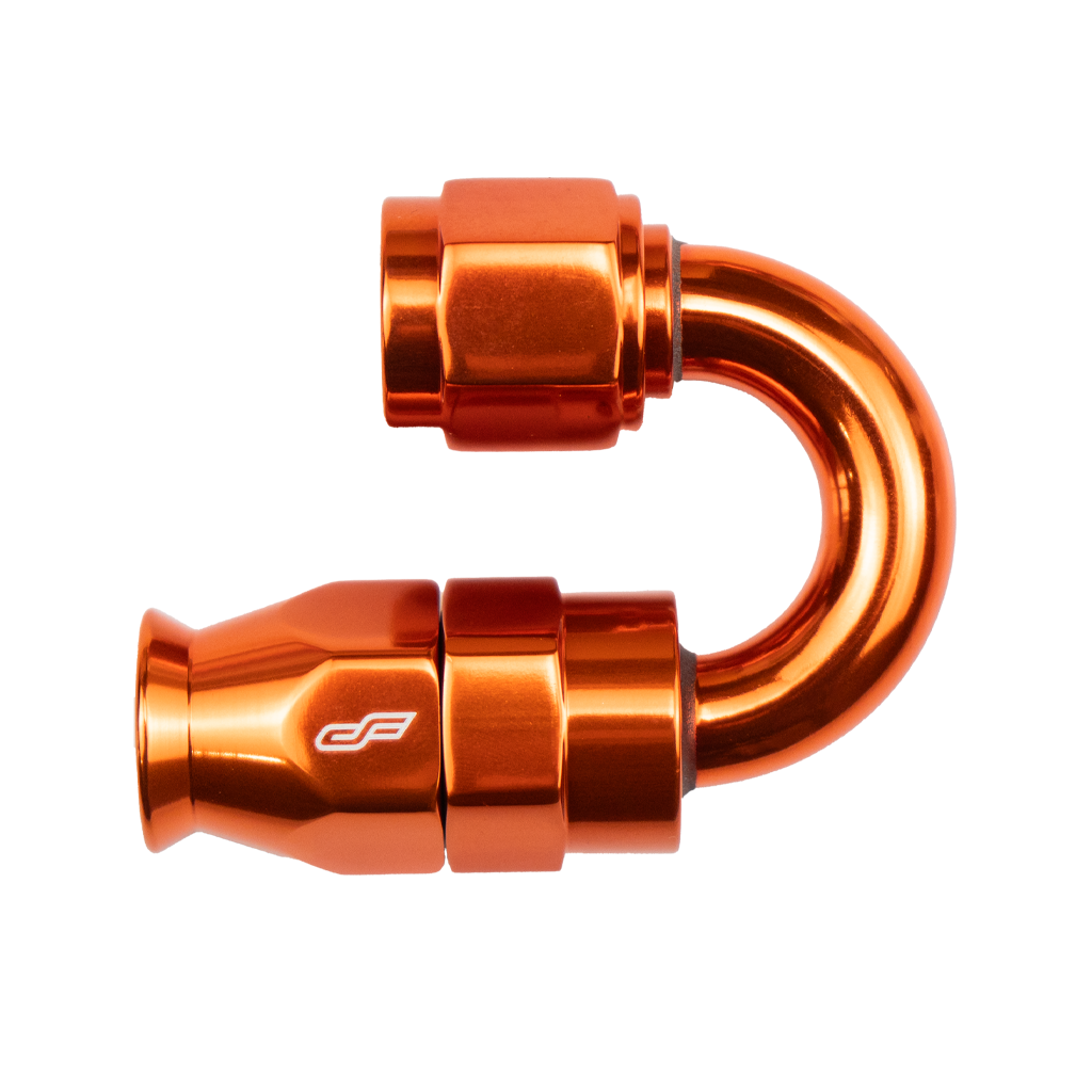 -6 AN 180 Degree Female Aluminum Hose End (PTFE)