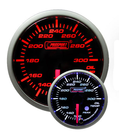 Prosport 2-1/16" Premium Amber / White Oil Temperature Gauge