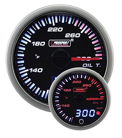 Medidor de temperatura de aceite eléctrico JDM Prosport de 2-1/16"