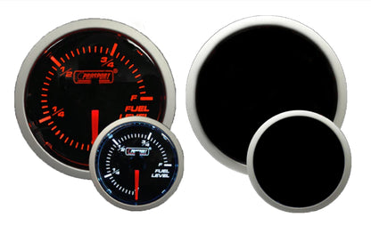 Indicador de nivel de combustible Prosport de 2-1/16" ámbar/blanco