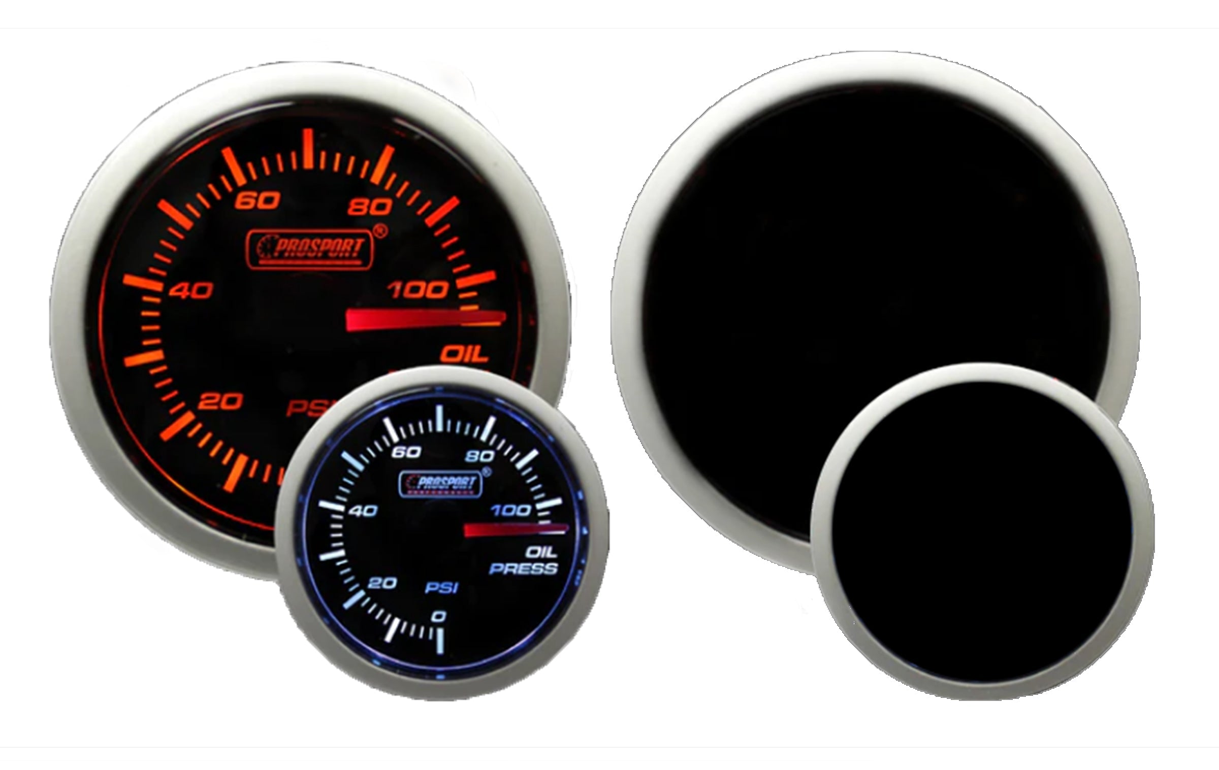 Prosport 2-1/16" Amber / White -  Electrical Oil Pressure Gauge
