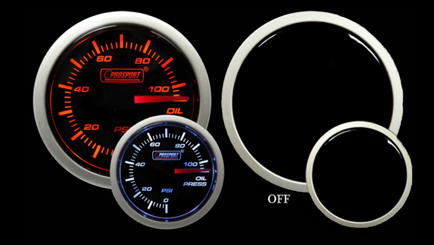 Prosport 2-1/16" Amber / White -  Electrical Oil Pressure Gauge
