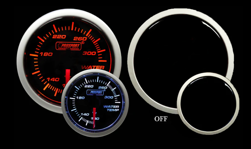 Prosport 2-1/16" Amber / White - Electric Water Temperature Gauge