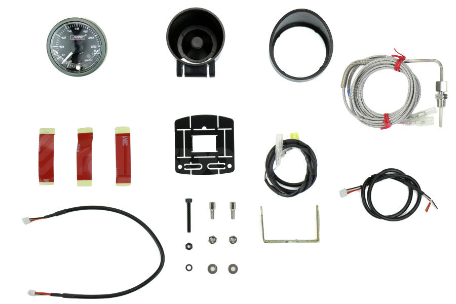 Indicador EGT Prosport de 2-1/16" con puntero blanco premium y lente transparente ámbar/blanco