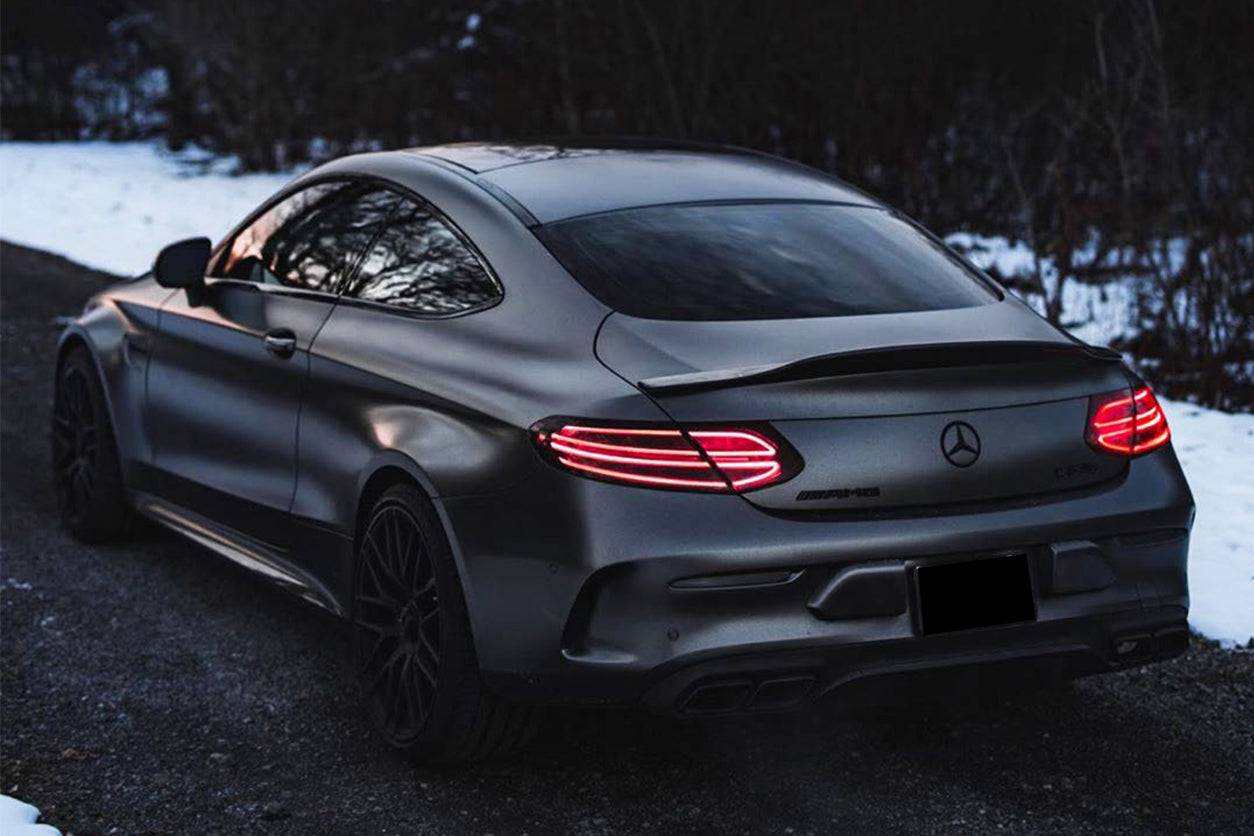Alerón de maletero estilo PS para Mercedes Benz W205 C63 Clase C Coupé Carbonado 2015-2021