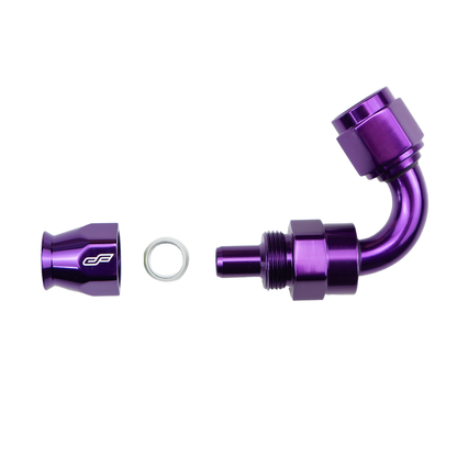 -6 AN 120 Degree Female Aluminum Hose End (PTFE)