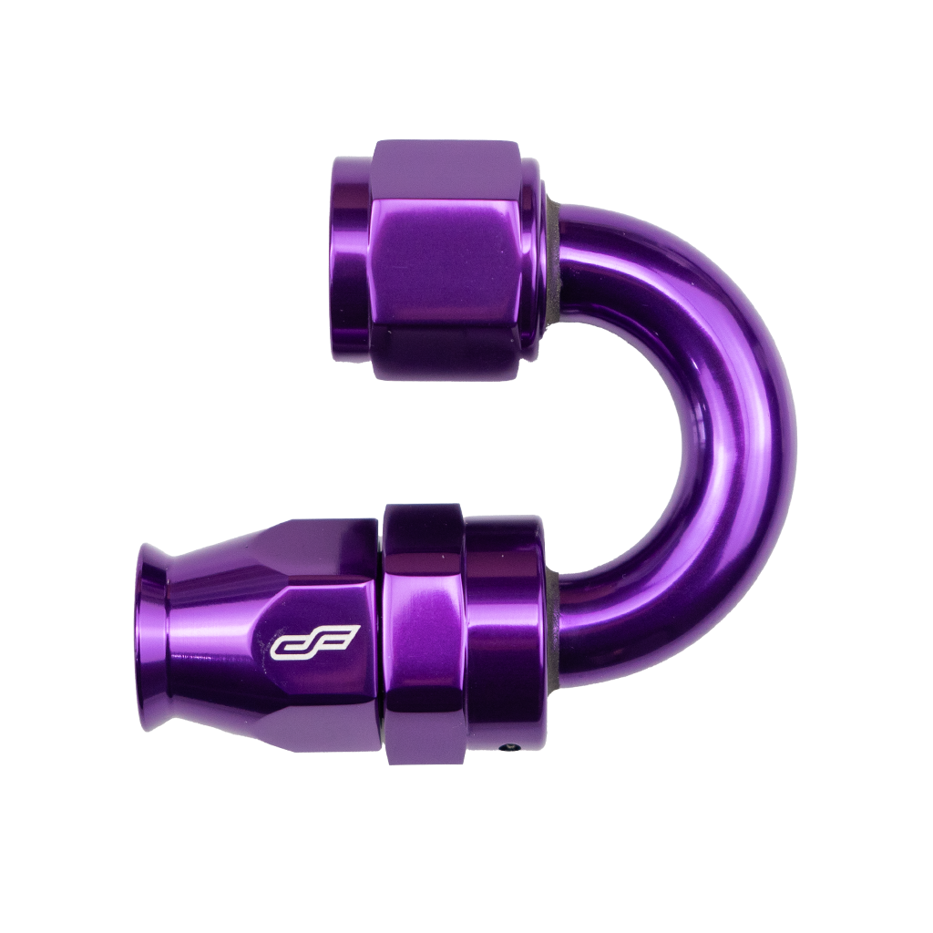 -8 AN 180 Degree Female Aluminum Hose End (PTFE)