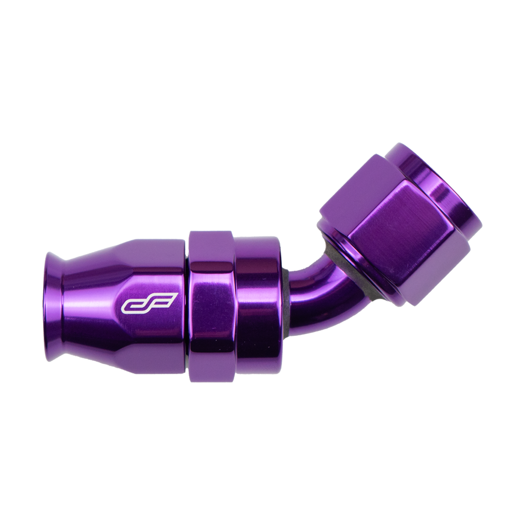 -6 AN 45 Degree Female Aluminum Hose End (PTFE)