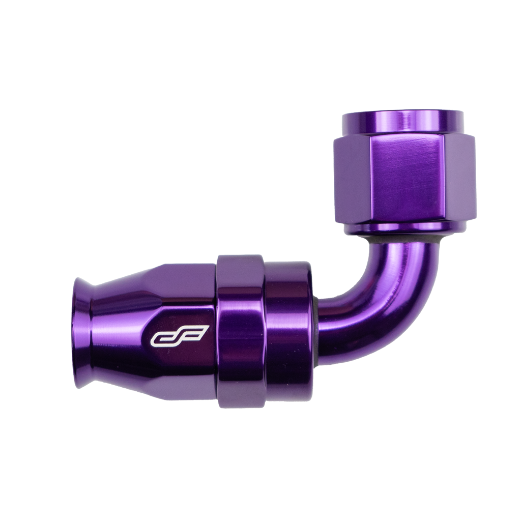 -8 AN 90 Degree Female Aluminum Hose End (PTFE)