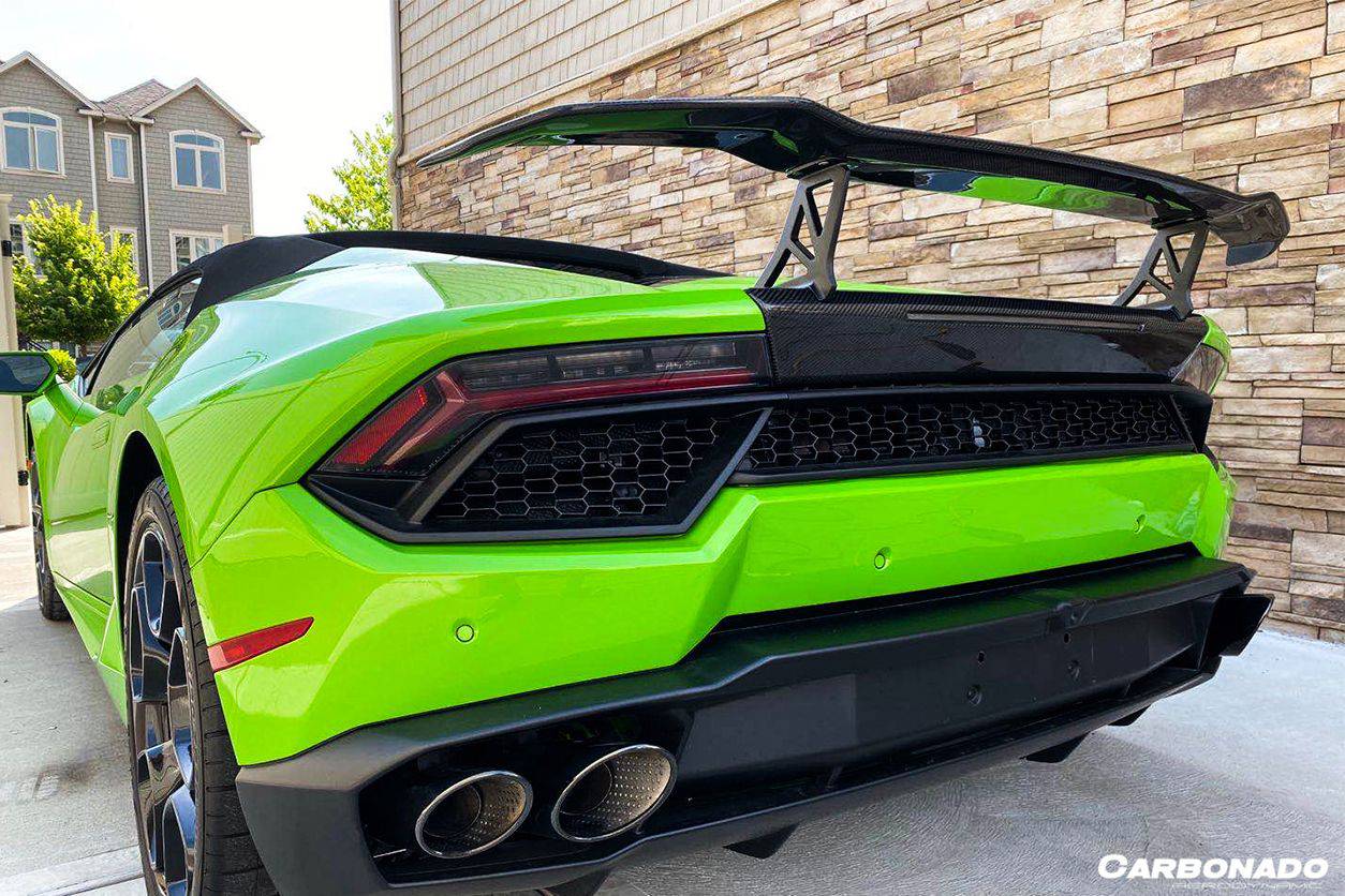 Carbonado 2015-2025 Lamborghini Huracan LP610  LP580  Evo  Tecnica VRS Style Carbon Fiber Trunk Spoiler with Base