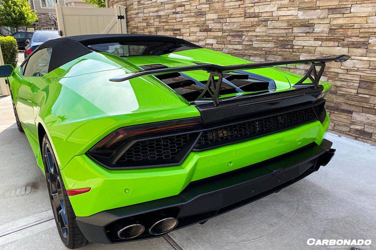 Carbonado 2015-2025 Lamborghini Huracan LP610  LP580  Evo  Tecnica VRS Style Carbon Fiber Trunk Spoiler with Base