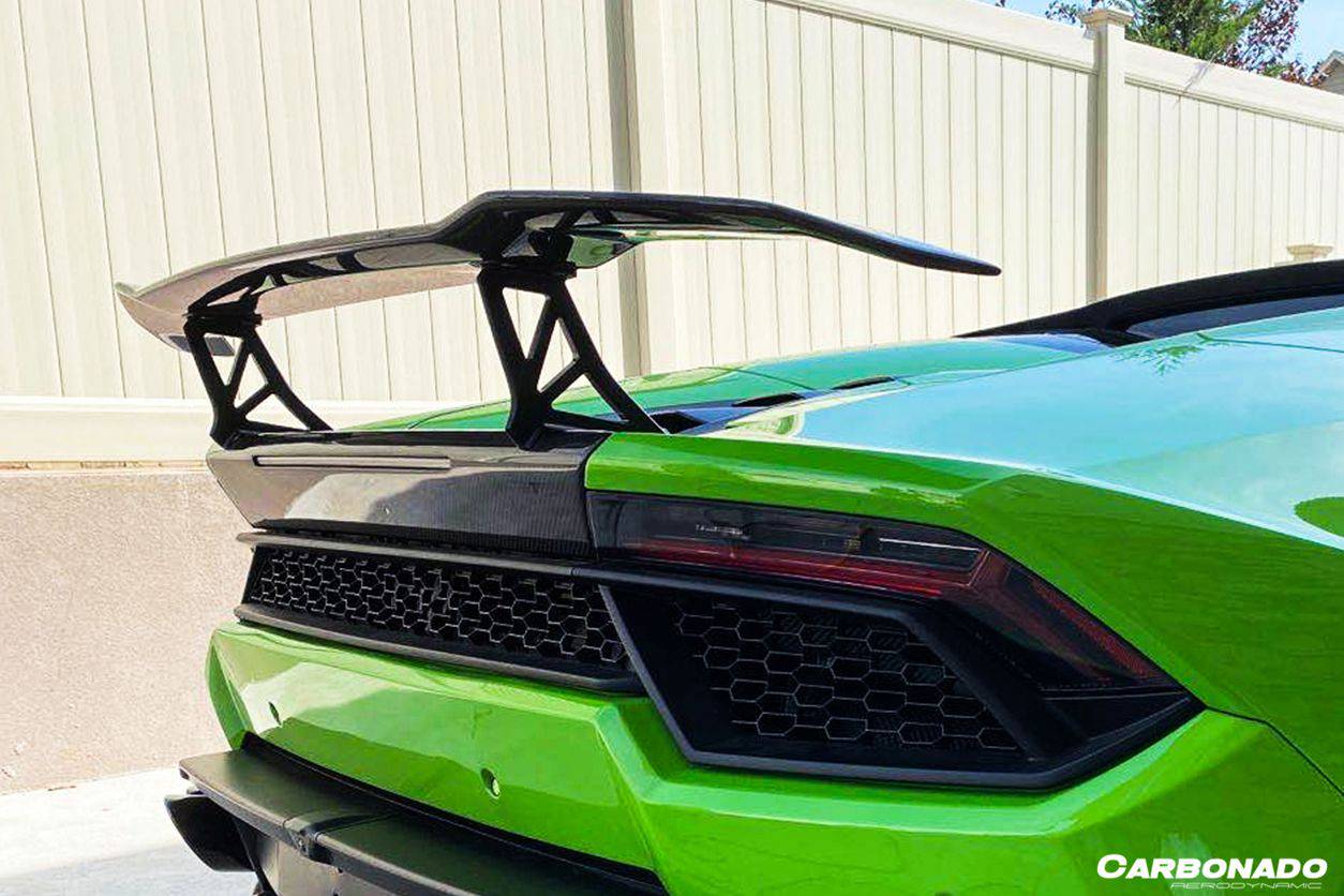 Carbonado 2015-2025 Lamborghini Huracan LP610  LP580  Evo  Tecnica VRS Style Carbon Fiber Trunk Spoiler with Base