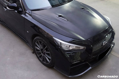 Capó estilo EAU ROUGE del Infiniti Q50 Sedán Carbonado 2014-2017
