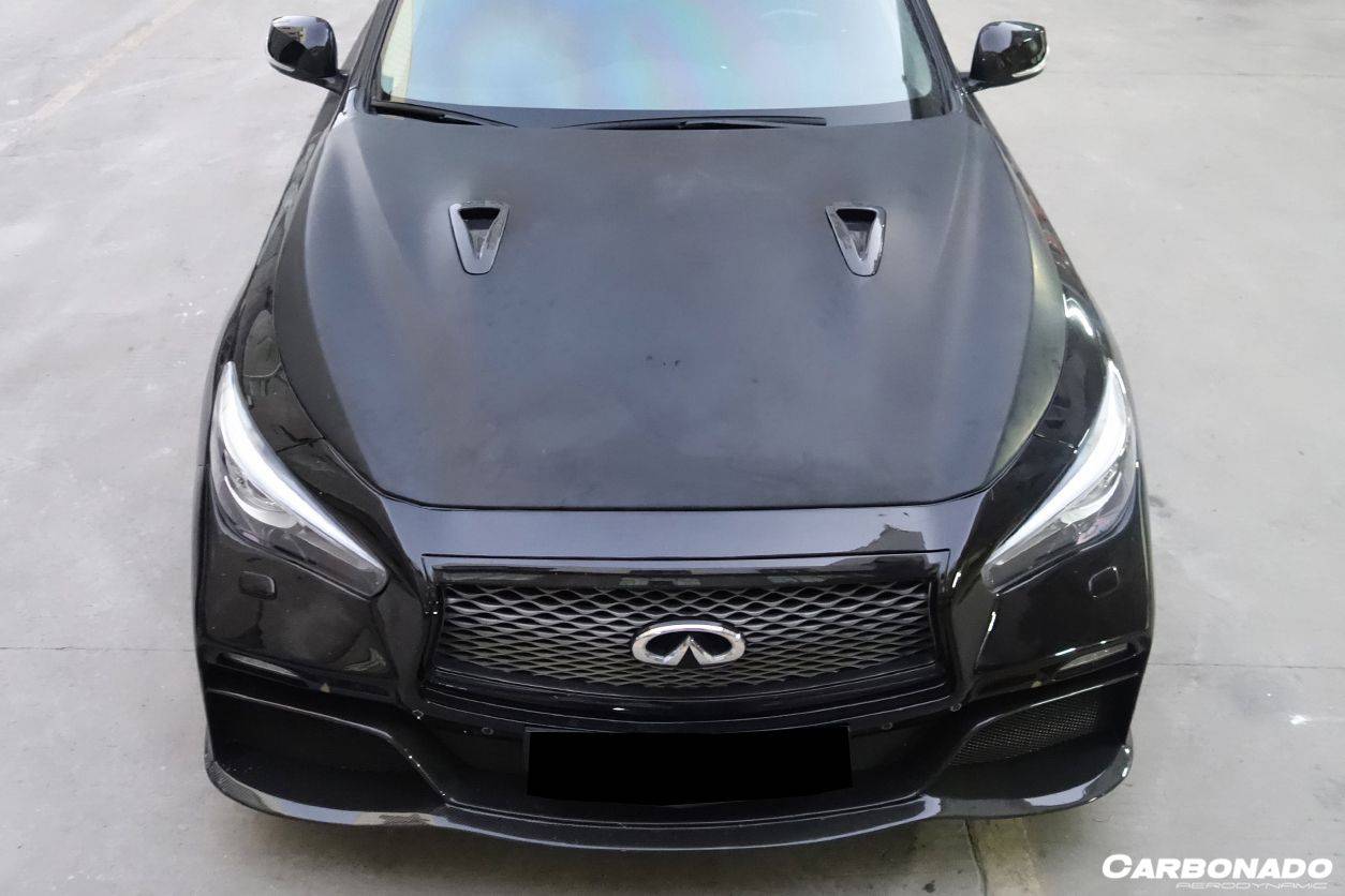 Capó estilo EAU ROUGE del Infiniti Q50 Sedán Carbonado 2014-2017