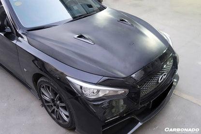 Capó estilo EAU ROUGE del Infiniti Q50 Sedán Carbonado 2014-2017