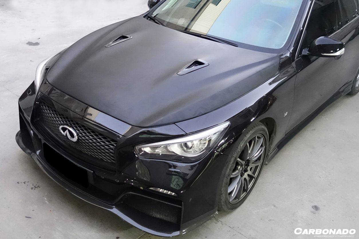 Capó estilo EAU ROUGE del Infiniti Q50 Sedán Carbonado 2014-2017