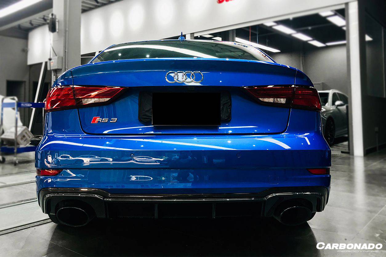 Carbonado 2017-2020 Audi RS3 Sedan OE Style Carbon Fiber Rear Lip
