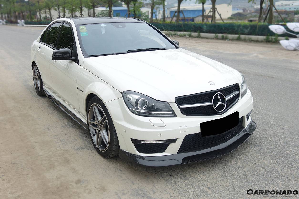 Carbonado 2012-2014 Mercedes Benz W204 C63 AMG RZ Style Carbon Fiber Front Lip