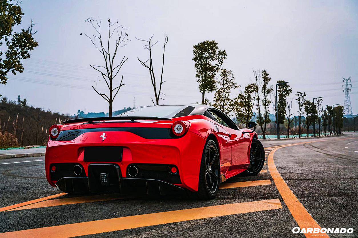Carbonado 2010-2015 Ferrari 458 Coupe Spider Speciale Style Carbon Fiber Rear Bumper With Diffuser