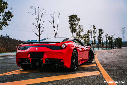 Carbonado 2010-2015 Ferrari 458 Coupe Spider Speciale Style Carbon Fiber Rear Bumper With Diffuser