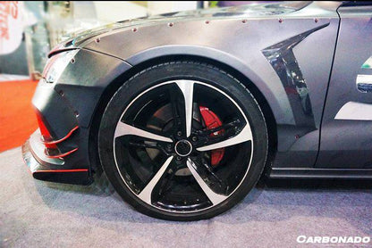 Carbonado 2015-2017 Audi RS7 BS Style Carbon Fiber Front Bumper Canards