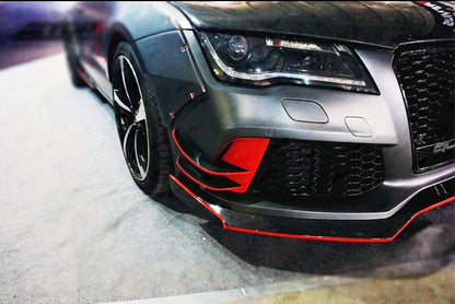 Carbonado 2015-2017 Audi RS7 BS Style Carbon Fiber Front Bumper Canards