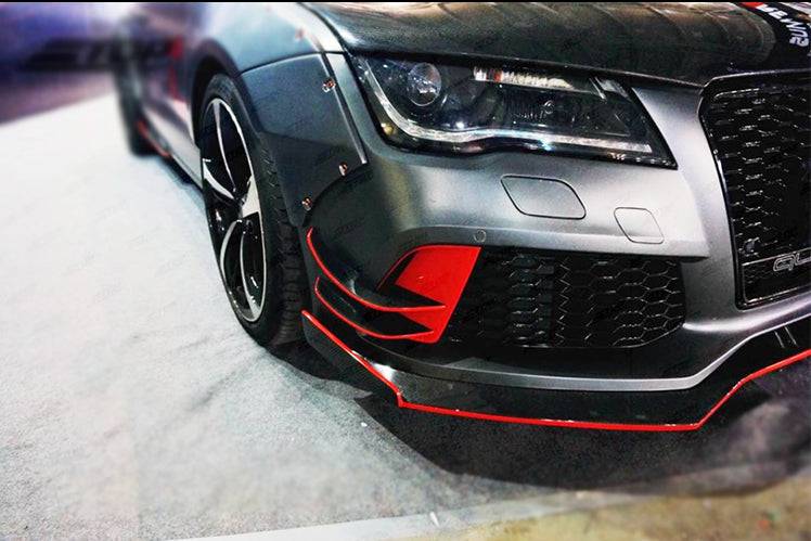 Carbonado 2015-2017 Audi RS7 BS Style Carbon Fiber Front Bumper Canards