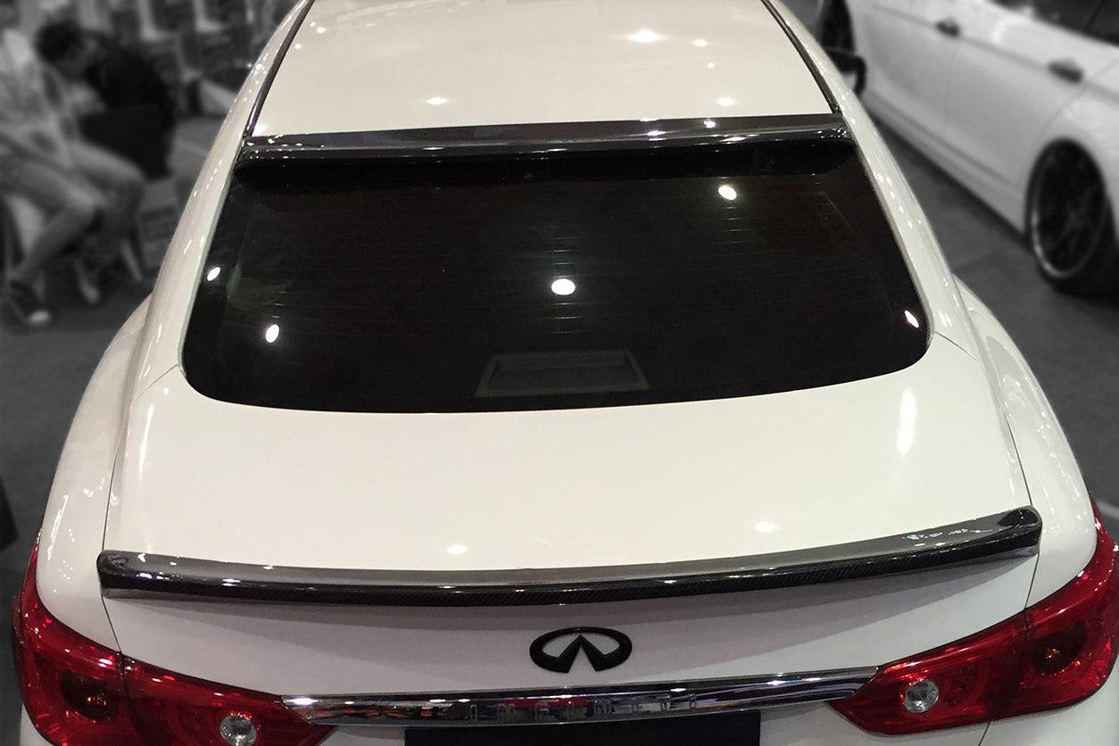 Carbonado 2014-2024 Infiniti Q50 Sedan SN Style Carbon Fiber Roof Spoiler