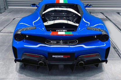 Parachoques trasero DarwinPRO para Ferrari 488 Pista 2018-2022 con carcasa superior (sin difusor)
