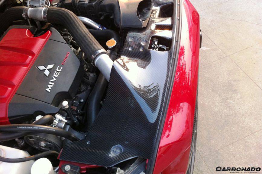 Carbonado 2008-2016 Mitsubishi Lancer Evolution 10 OE Style Carbon Fiber Radiator Cover