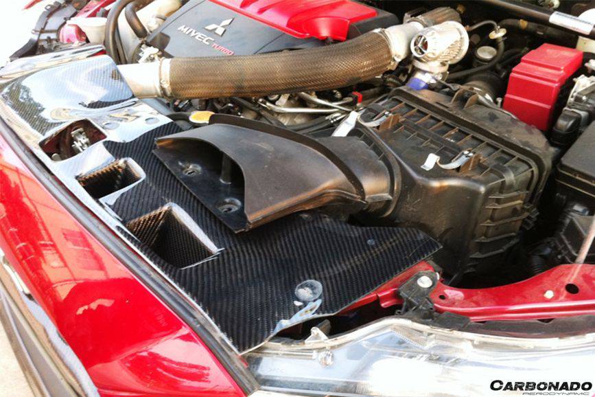 Carbonado 2008-2016 Mitsubishi Lancer Evolution 10 OE Style Carbon Fiber Radiator Cover