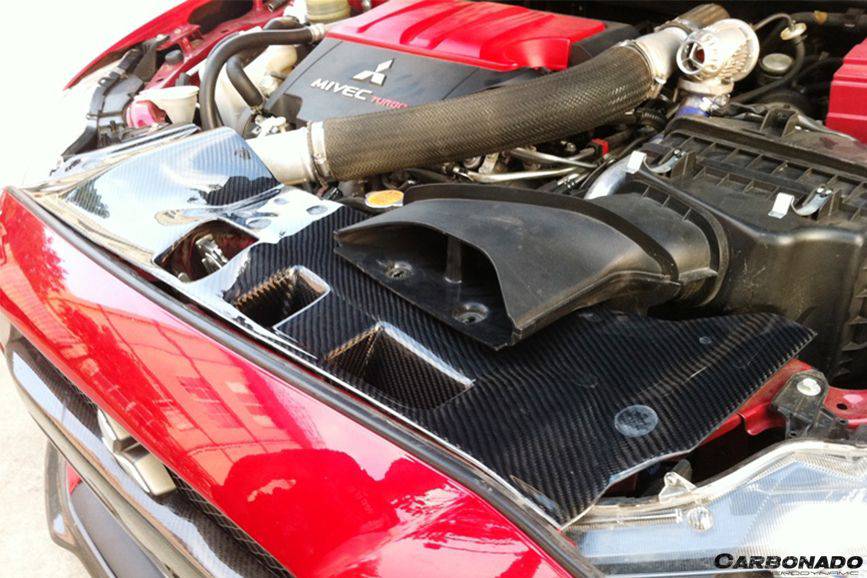 Carbonado 2008-2016 Mitsubishi Lancer Evolution 10 OE Style Carbon Fiber Radiator Cover