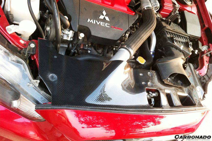 Carbonado 2008-2016 Mitsubishi Lancer Evolution 10 OE Style Carbon Fiber Radiator Cover