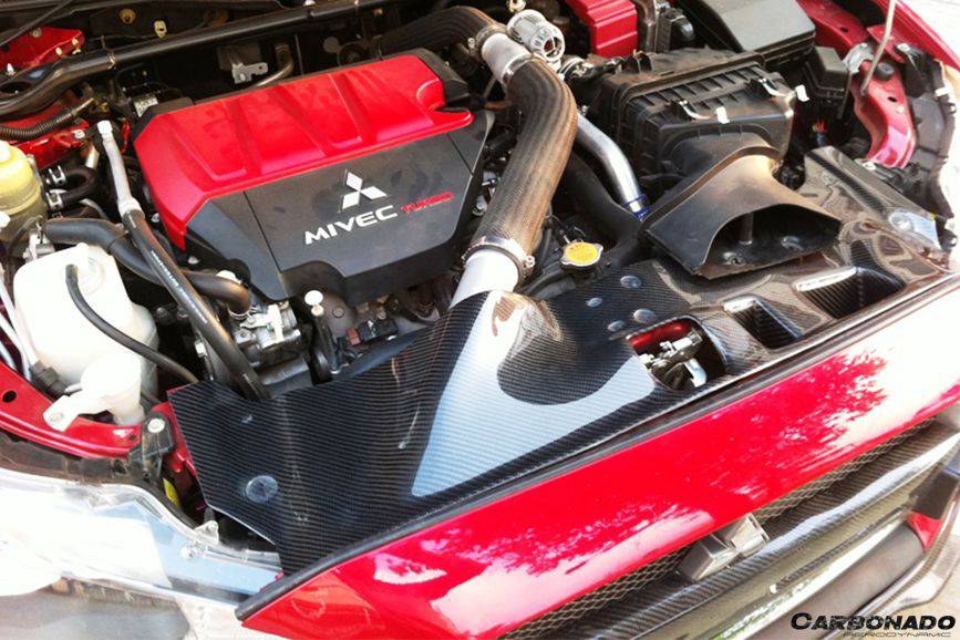 Carbonado 2008-2016 Mitsubishi Lancer Evolution 10 OE Style Carbon Fiber Radiator Cover