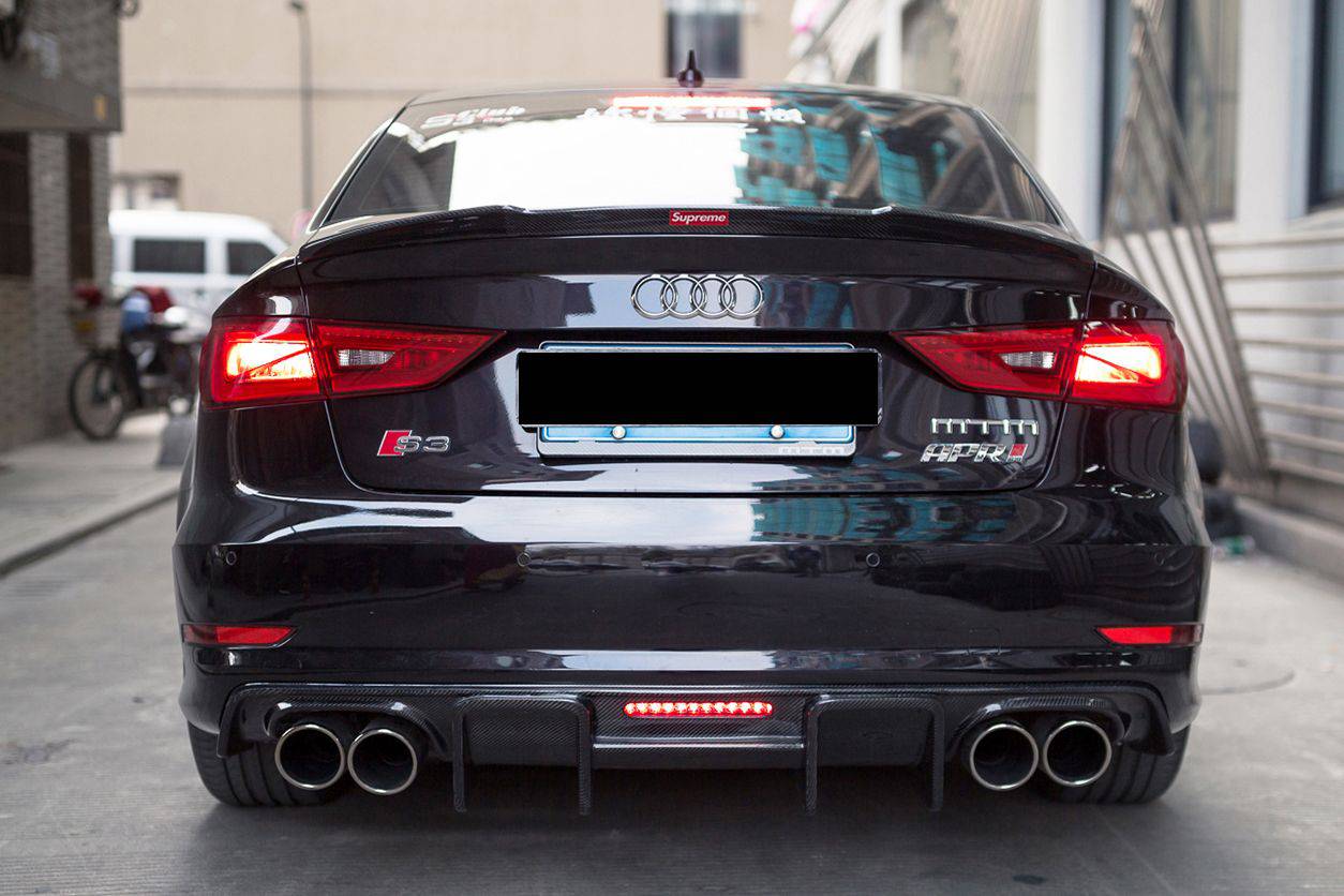 Carbonado 2013-2016 Audi S3 A3 Sline Sedan BKSS Style Carbon Fiber Rear Lip Diffuser