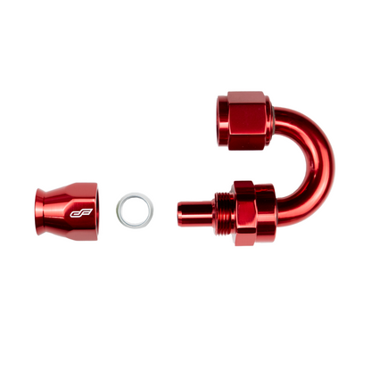 -4 AN 180 Degree Female Aluminum Hose End (PTFE)