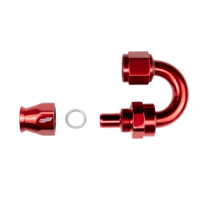 -4 AN 180 Degree Female Aluminum Hose End (PTFE)