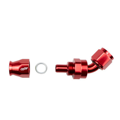 -8 AN 45 Degree Female Aluminum Hose End (PTFE)
